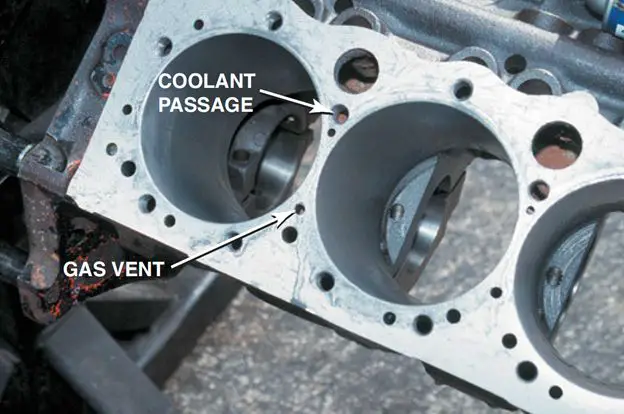 Chevy V8 Block Coolant Holes Head Gasket